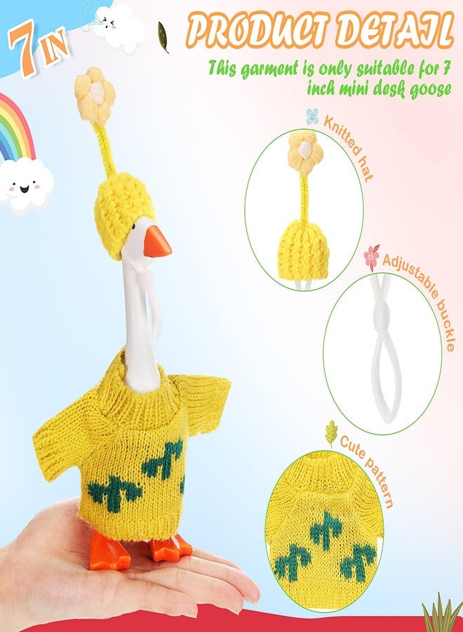 مجموعة SilTriangle المكونة من 4 قطع، 7 بوصات، ملابس صغيرة محبوكة على شكل أوزة، حامل مفاتيح مغناطيسي لطيف على شكل أوزة، ملابس متعددة الألوان للمنزل والمكتب، تمثال بطة مغناطيسي، حامل مفاتيح على الطاولة، هدايا ديكور (نابض بالحياة) - Image 3